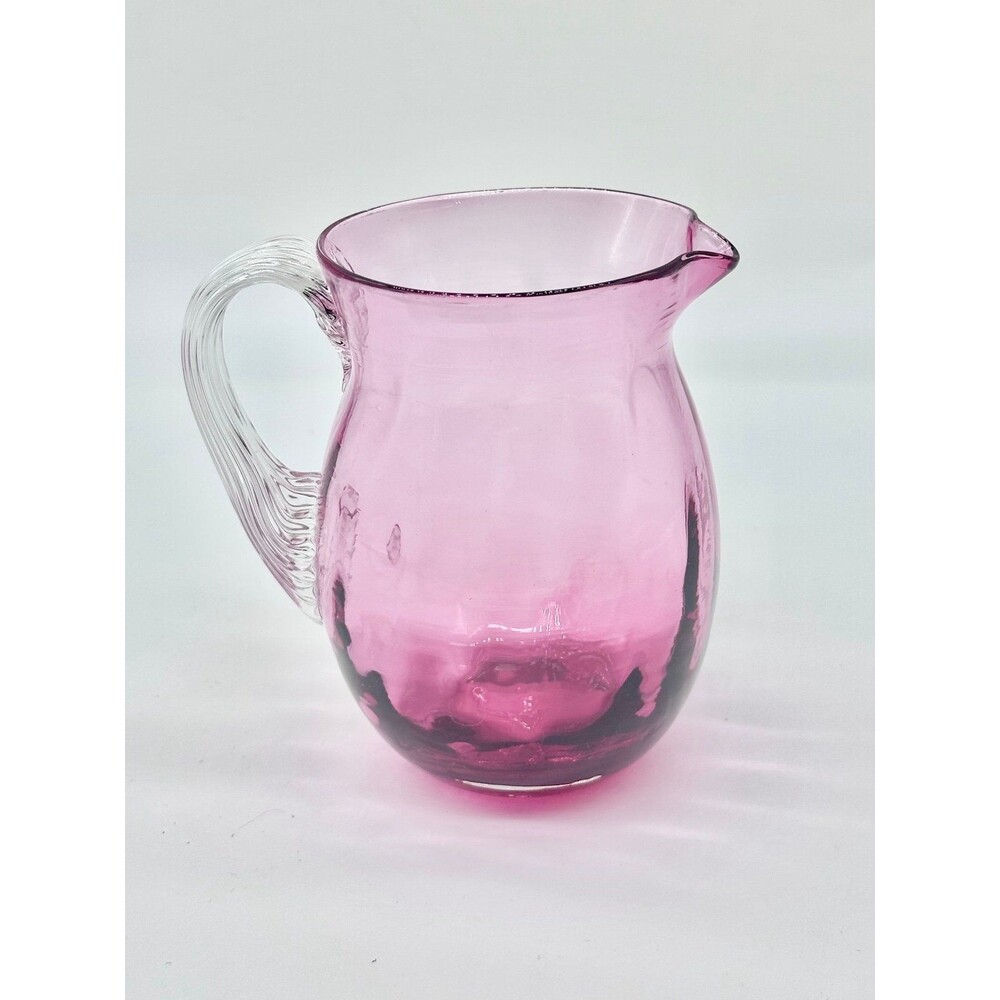 Vintage Pilgrim Glass Purple Cranberry Small 3.75" Pitcher/Creamer Art Glass